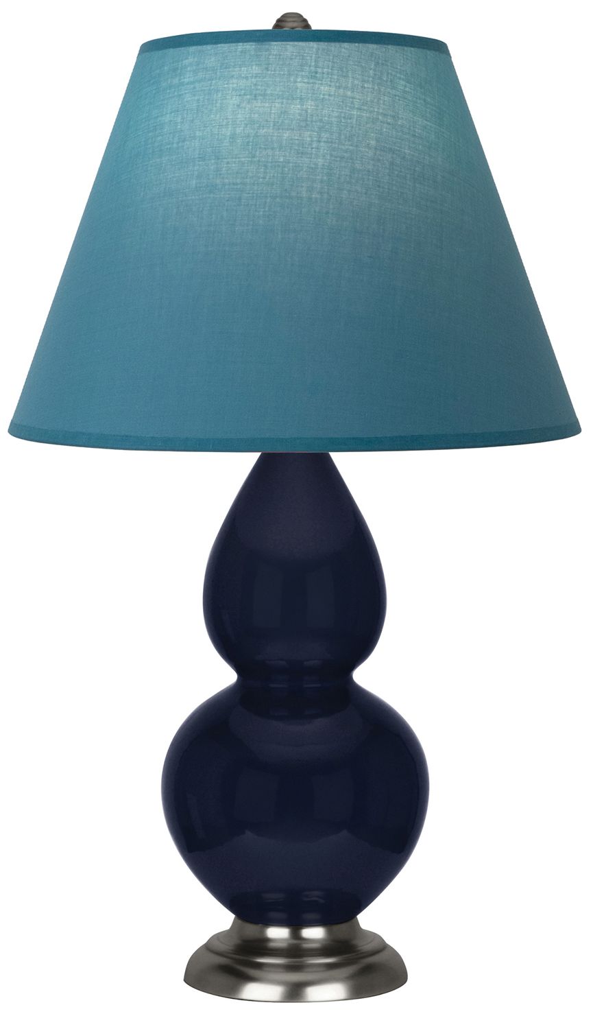 Double Gourd 23"H Blue & Silver Lamp w/ Bright Blue & Gray Made to Order