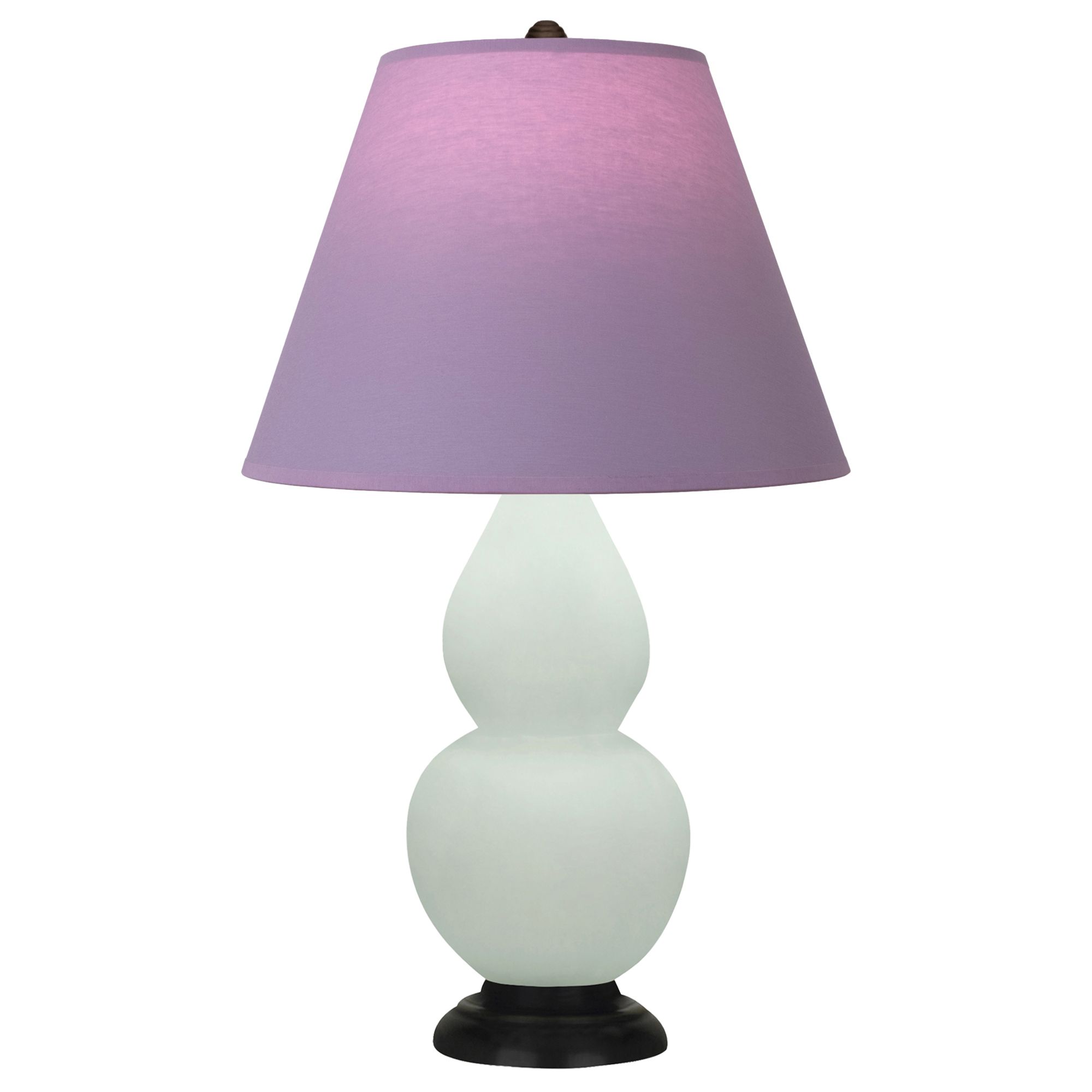 Image 2 Double Gourd 23"H Celadon And Bronze Lamp w/ Lavender And Plum Shade more views
