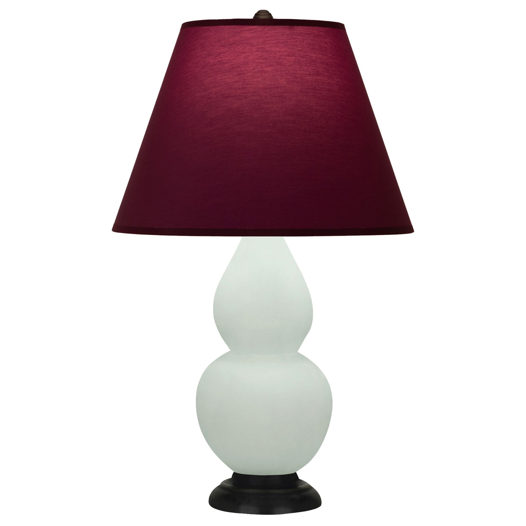 Image 2 Double Gourd 23"H Celadon And Bronze Lamp w/ Plum And Lavender Shade more views