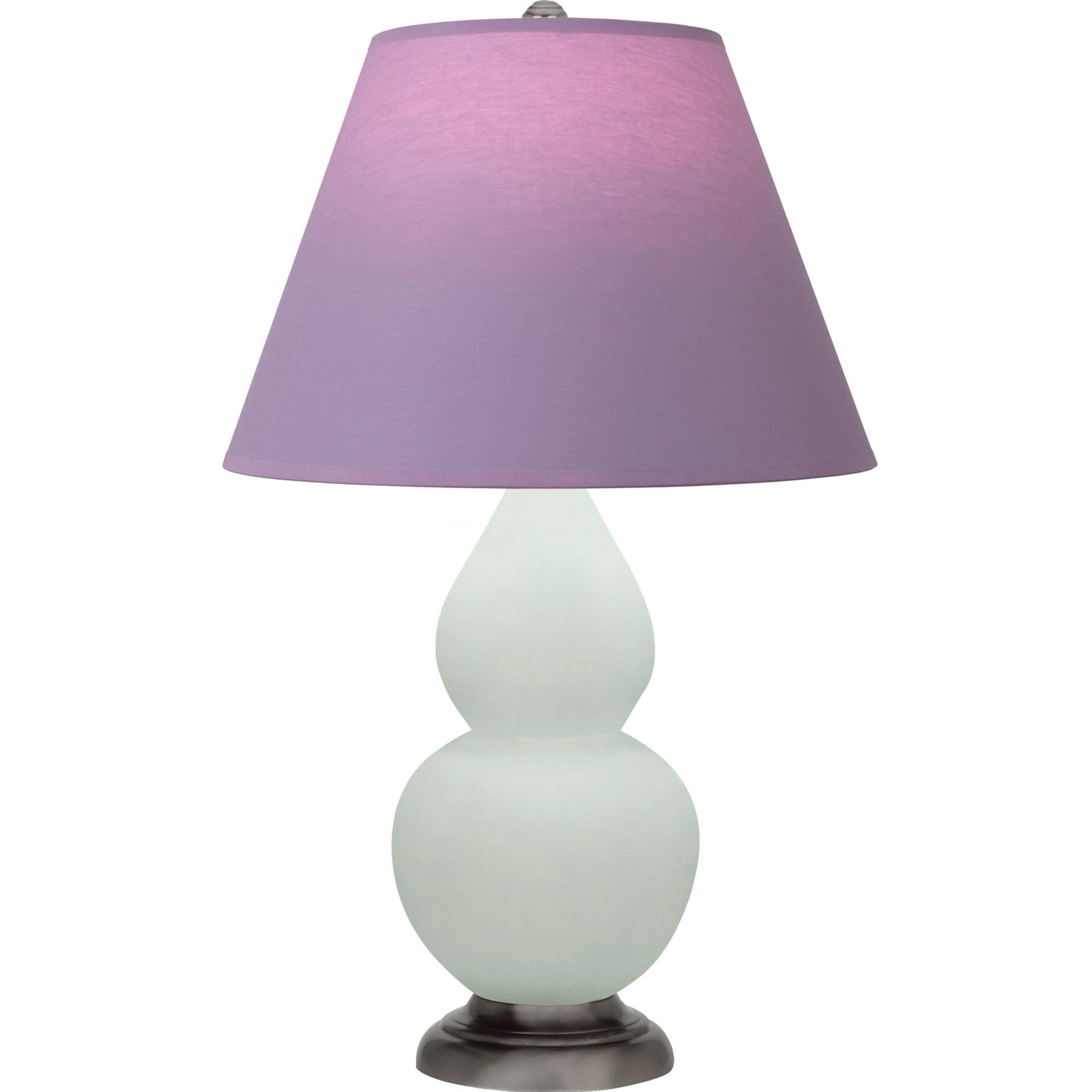 Image 2 Double Gourd 23"H Celadon And Silver Lamp w/ Lavender And Plum Shade more views