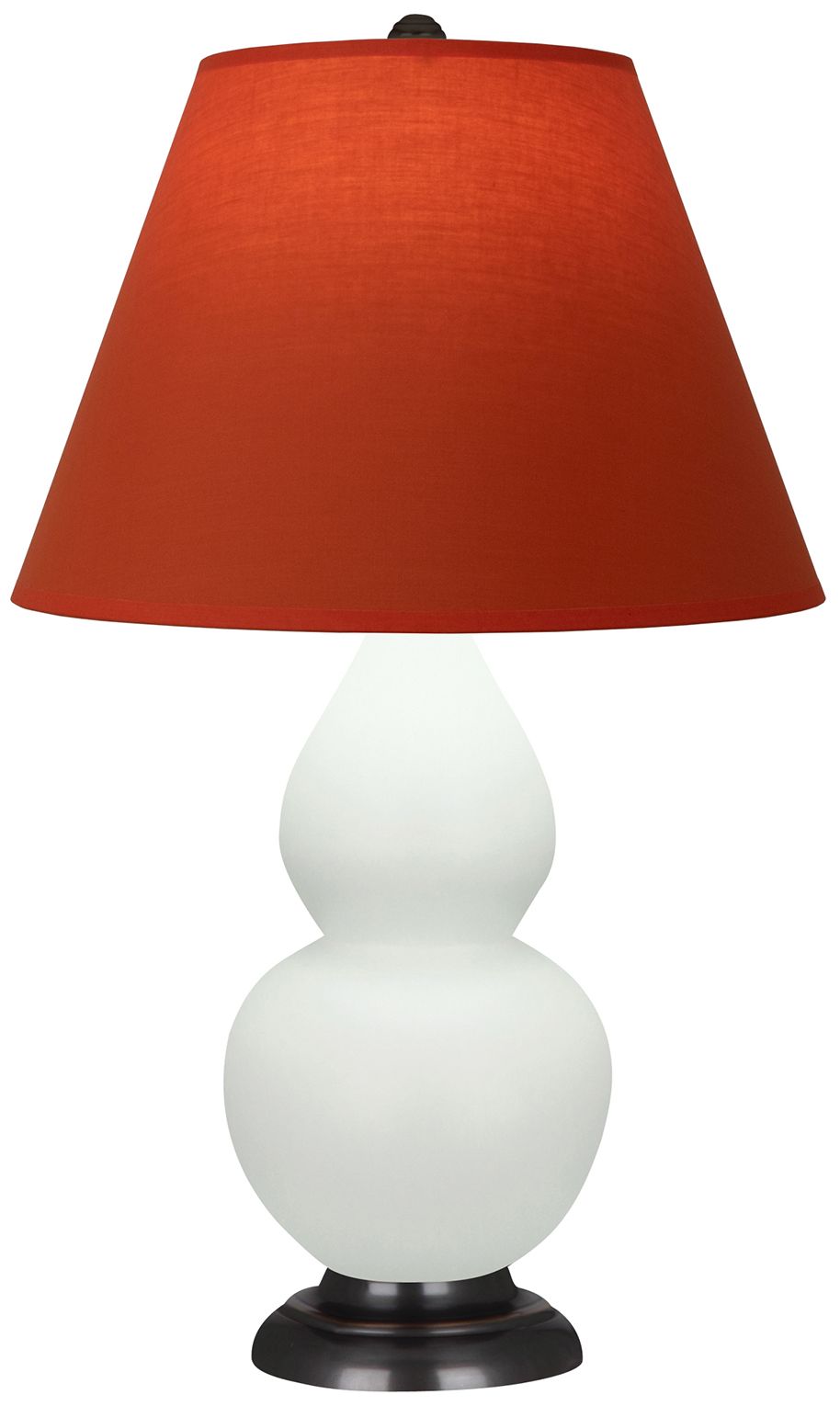 Double Gourd 23"H Celadon & Bronze Lamp w/ Tangerine & Taupe Made to Order
