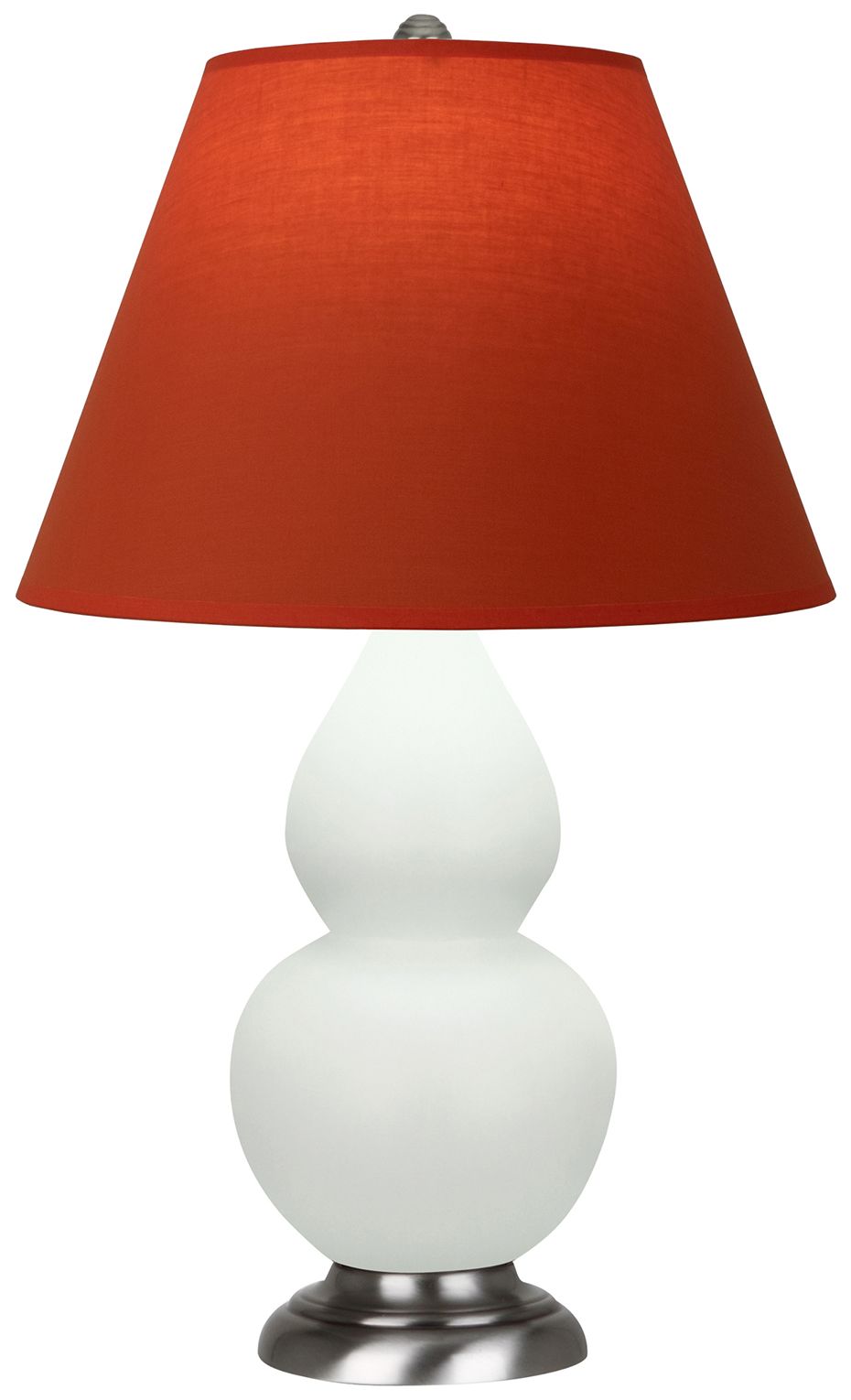 Double Gourd 23"H Celadon & Silver Lamp w/ Tangerine & Taupe Made to Order