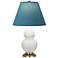 Double Gourd 23"H Daisy And Brass Lamp w/ Bright Blue And Gray Shade