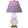 Double Gourd 23"H Daisy And Brass Lamp w/ Lavender And Plum Shade