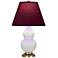 Double Gourd 23"H Daisy And Brass Lamp w/ Plum And Lavender Shade