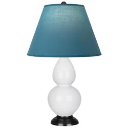 Double Gourd 23"H Daisy And Bronze Lamp w/ Bright Blue And Gray Shade