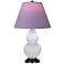 Double Gourd 23"H Daisy And Bronze Lamp w/ Lavender And Plum Shade