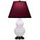 Double Gourd 23"H Daisy And Bronze Lamp w/ Plum And Lavender Shade