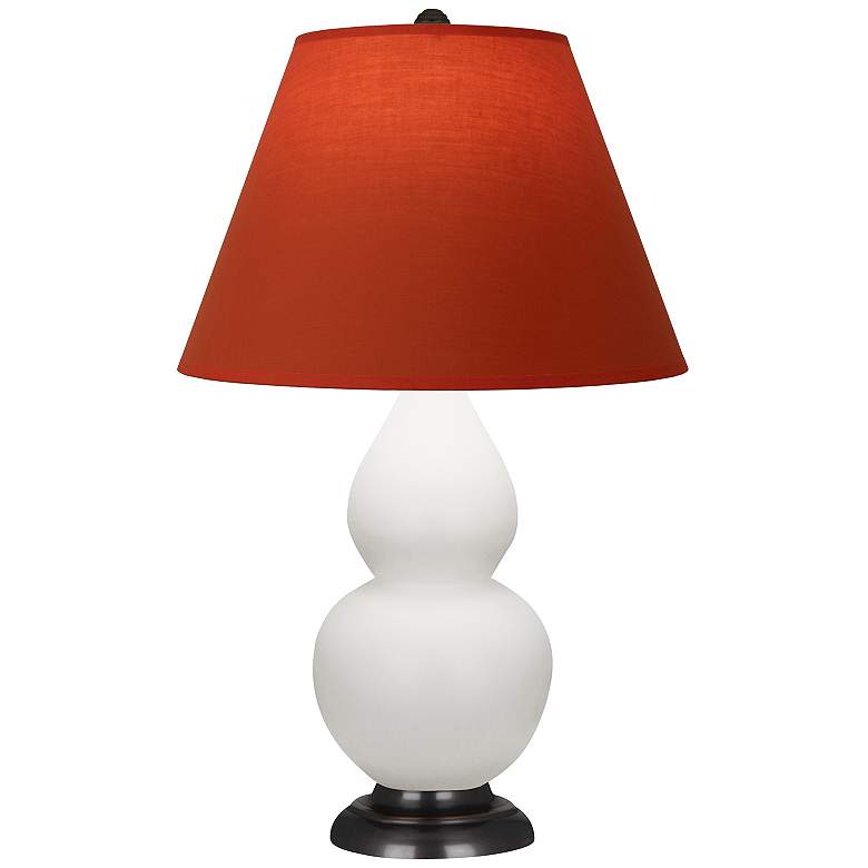 Image 1 Double Gourd 23"H Daisy And Bronze Lamp w/ Tangerine And Taupe Shade