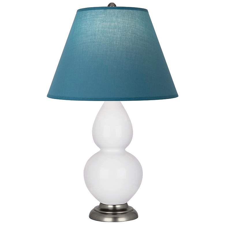 Image 1 Double Gourd 23"H Daisy And Silver Lamp w/ Bright Blue And Gray Shade