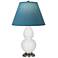 Double Gourd 23"H Daisy And Silver Lamp w/ Bright Blue And Gray Shade