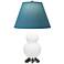 Double Gourd 23"H Daisy And Silver Lamp w/ Bright Blue And Gray Shade