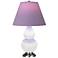 Double Gourd 23"H Daisy And Silver Lamp w/ Lavender And Plum Shade