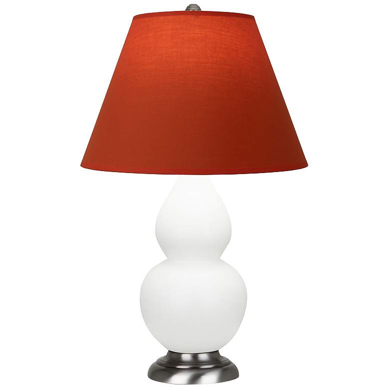Image 1 Double Gourd 23"H Daisy And Silver Lamp w/ Tangerine And Taupe Shade