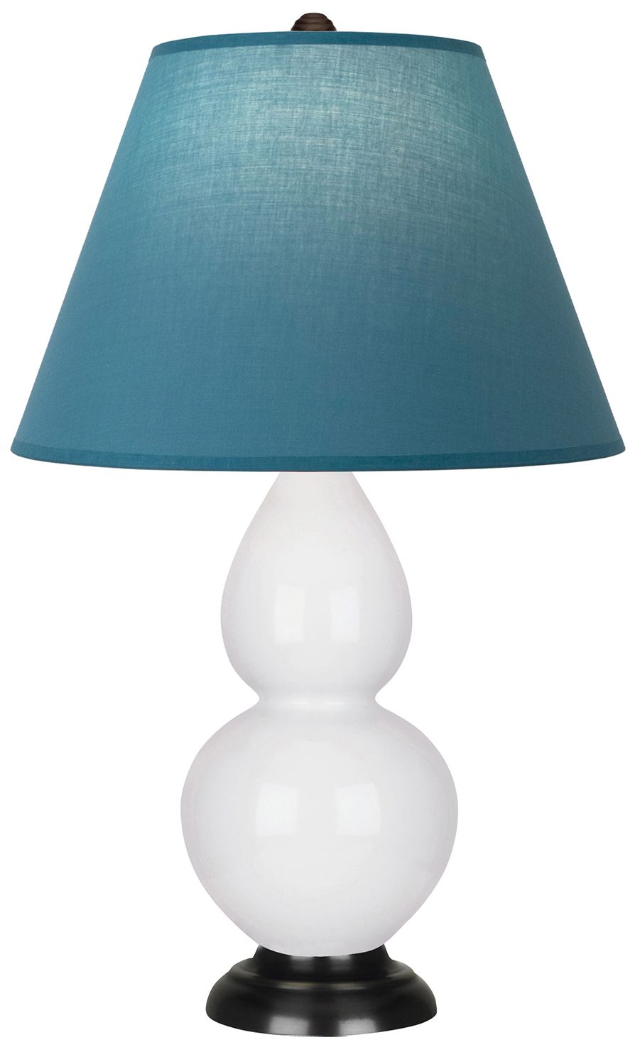 Double Gourd 23"H Daisy & Bronze Lamp w/ Bright Blue & Gray Made to Order