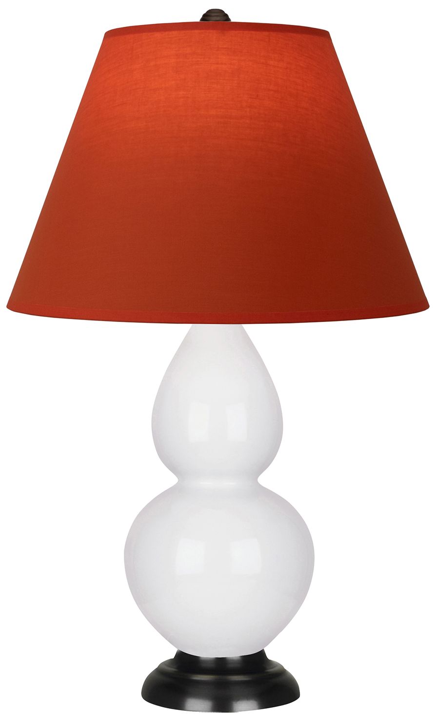 Double Gourd 23"H Daisy & Bronze Lamp w/ Tangerine & Taupe Made to Order