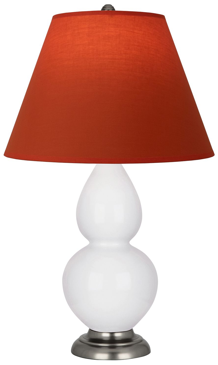 Double Gourd 23"H Daisy & Silver Lamp w/ Tangerine & Taupe Made to Order