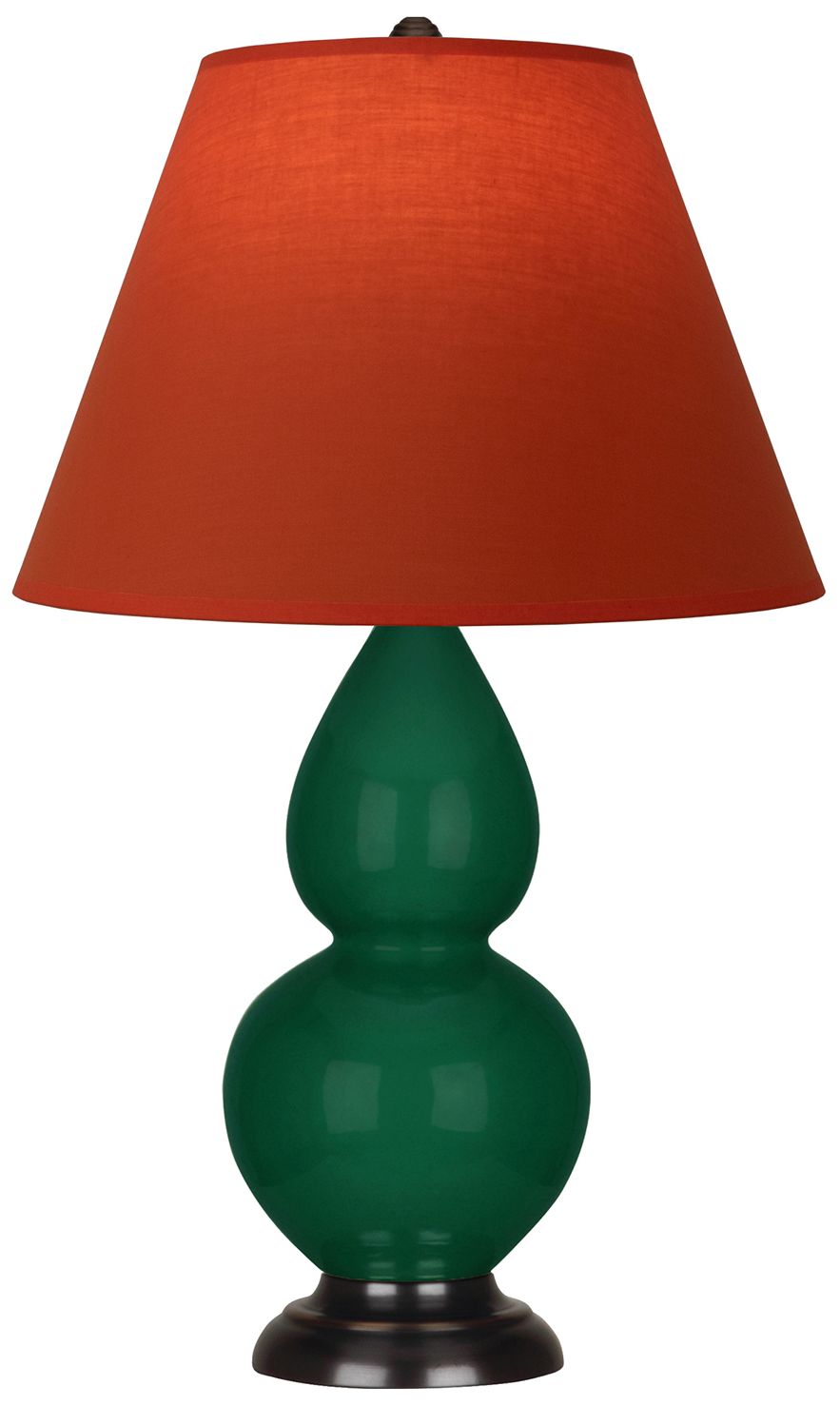 Double Gourd 23"H Jungle & Bronze Lamp w/ Tangerine & Taupe Made to Order