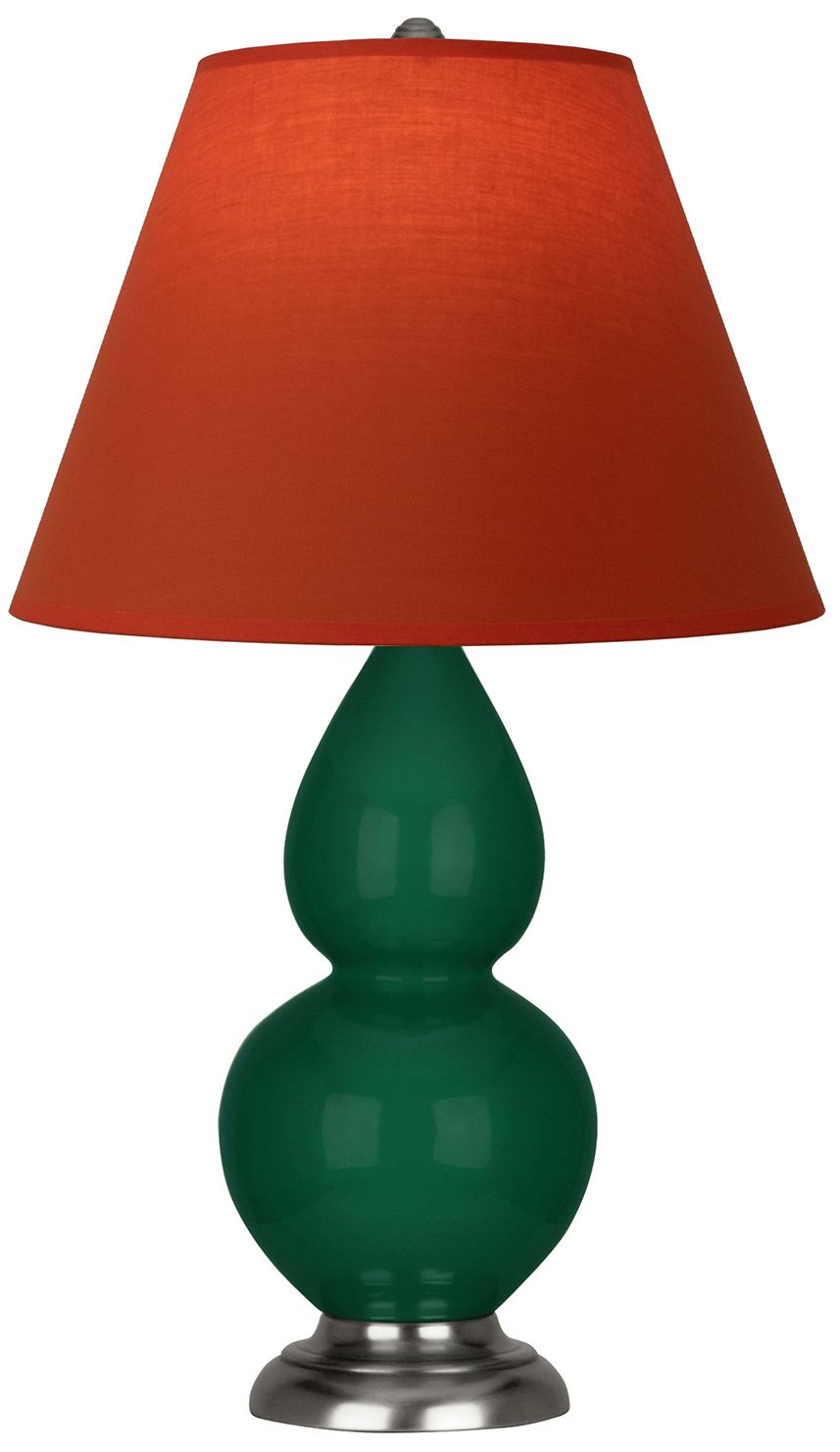 Double Gourd 23"H Jungle & Silver Lamp w/ Tangerine & Taupe Made to Order