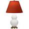 Double Gourd 23"H Lily And Brass Lamp w/ Tangerine And Taupe Shade