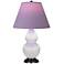 Double Gourd 23"H Lily And Bronze Lamp w/ Lavender And Plum Shade