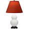 Double Gourd 23"H Lily And Bronze Lamp w/ Tangerine And Taupe Shade