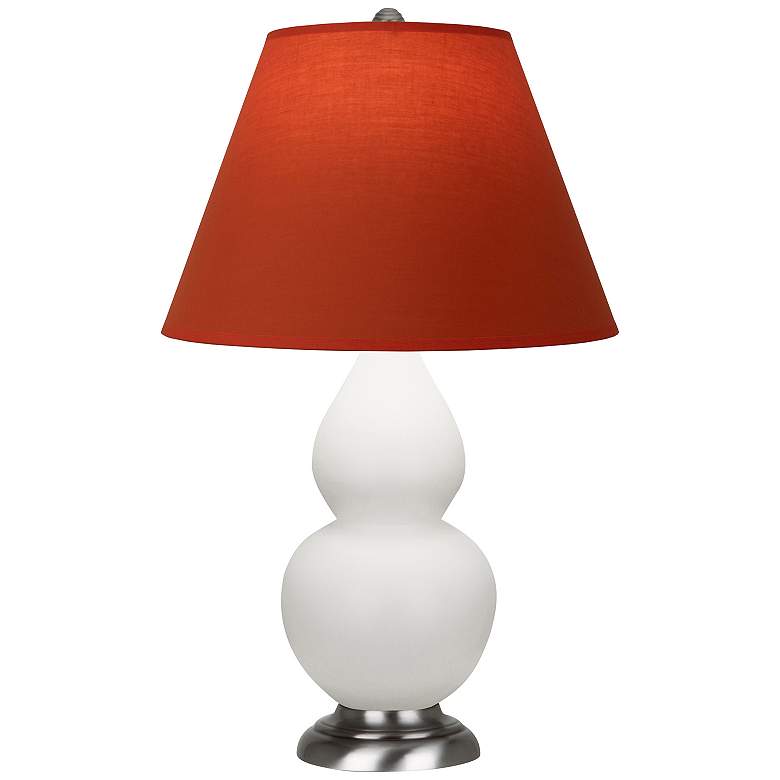Image 1 Double Gourd 23"H Lily And Silver Lamp w/ Tangerine And Taupe Shade