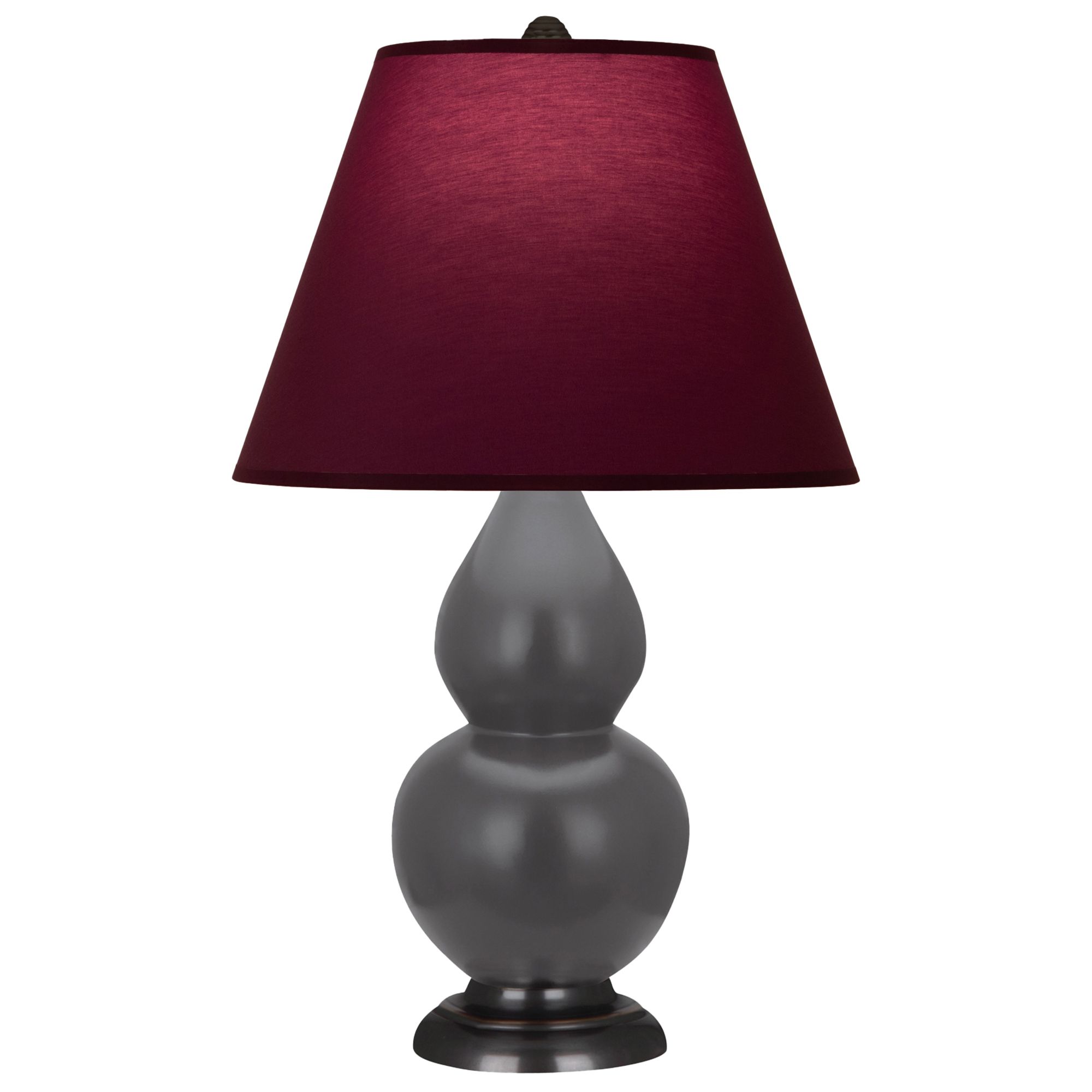 Image 2 Double Gourd 23"H Matte Ash And Bronze Lamp w/ Plum And Lavender Shade more views