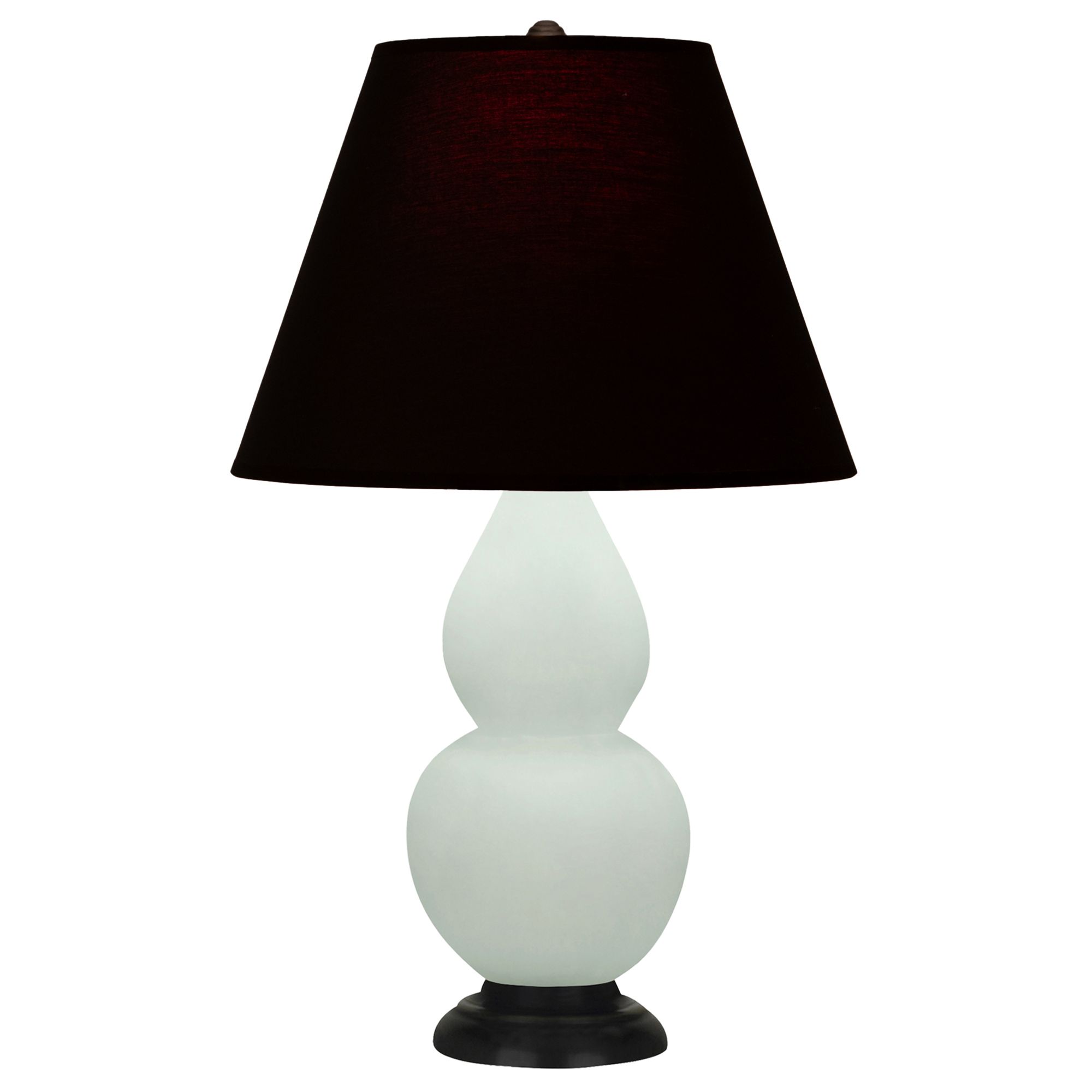 Image 2 Double Gourd 23"H Matte Celadon And Bronze Lamp w/ Ink And Rose Shade more views