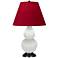 Double Gourd 23"H Matte Celadon And Bronze Lamp w/ Rose And Ink Shade