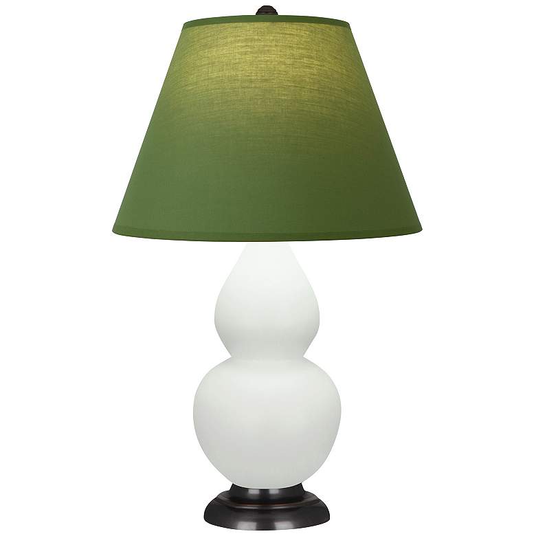 Image 1 Double Gourd 23"H Matte Celadon And Bronze Lamp w/ Tea And Taupe Shade