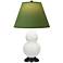 Double Gourd 23"H Matte Celadon And Bronze Lamp w/ Tea And Taupe Shade