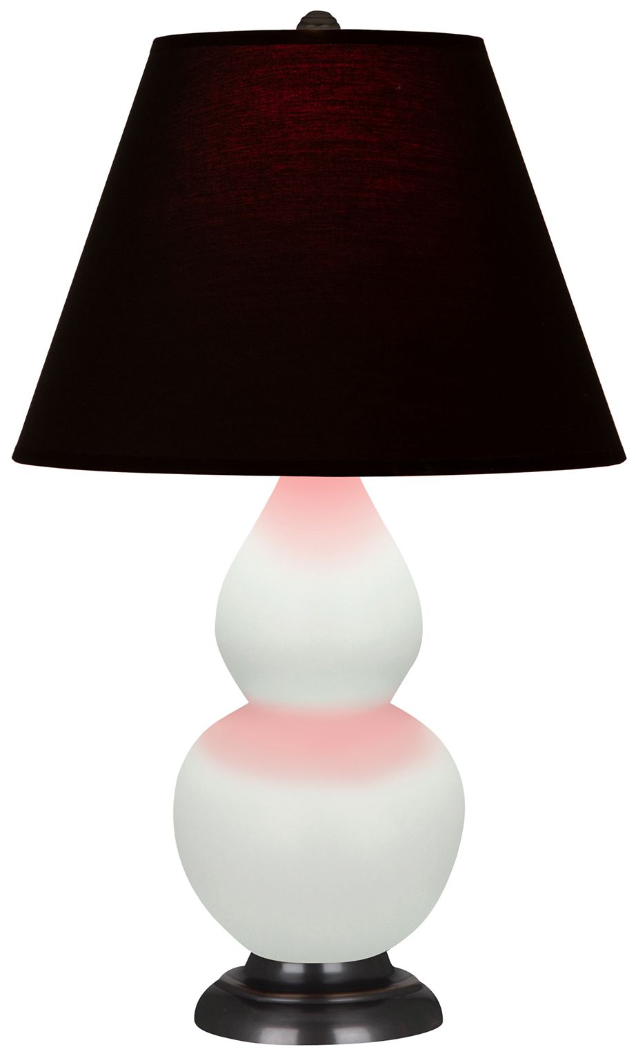 Double Gourd 23"H Matte Celadon & Bronze Lamp w/ Ink & Rose Made to Order