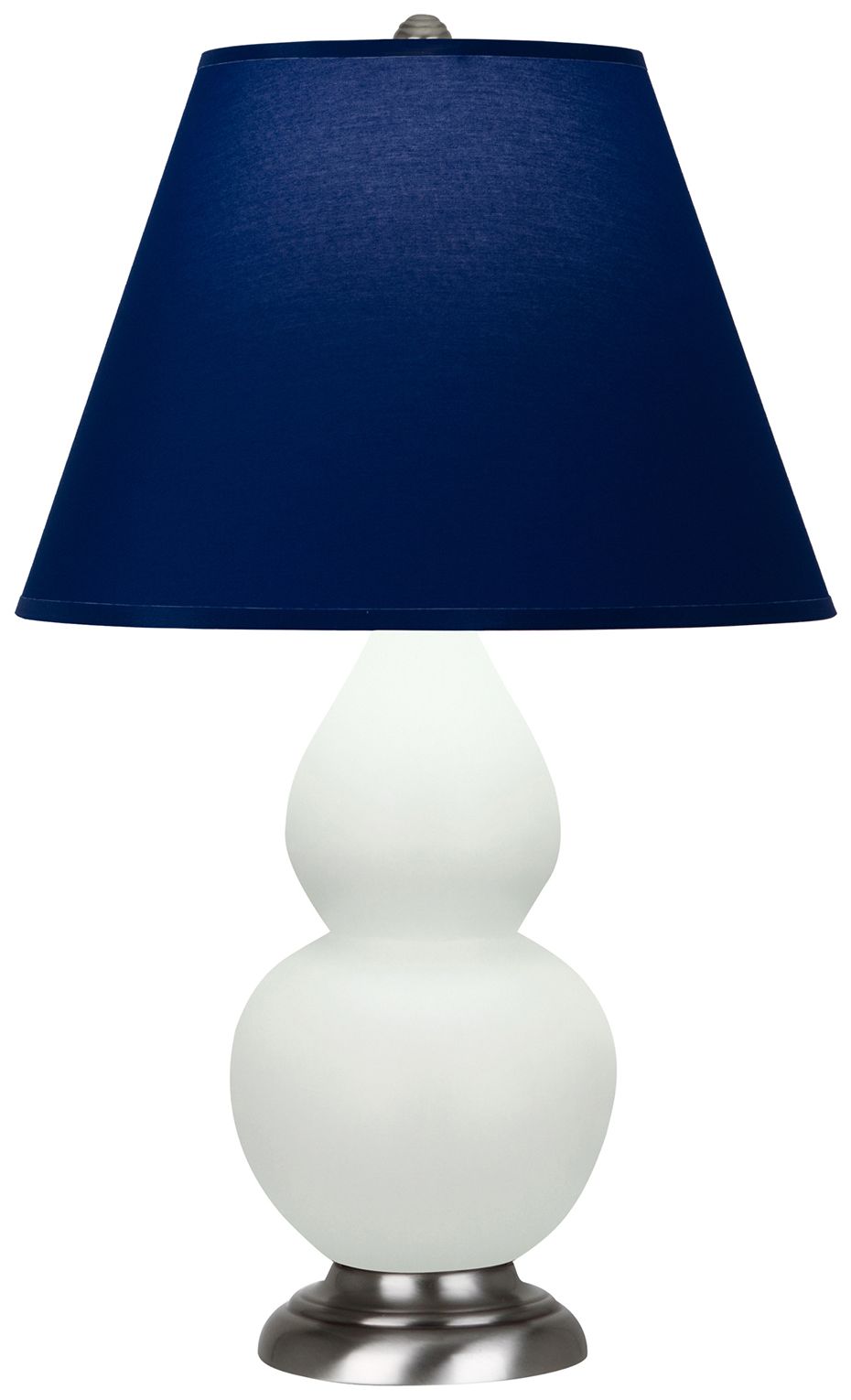 Double Gourd 23"H Matte Celadon & Silver Lamp w/ Navy & Gray Made to Order
