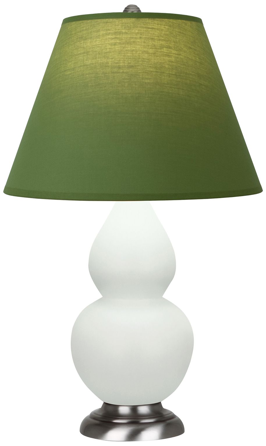 Double Gourd 23"H Matte Celadon & Silver Lamp w/ Tea & Taupe Made to Order