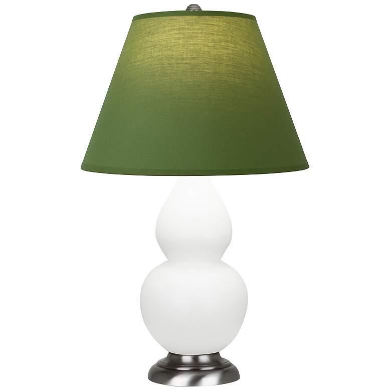 Image 1 Double Gourd 23"H Matte Daisy And Silver Lamp w/ Tea And Taupe Shade