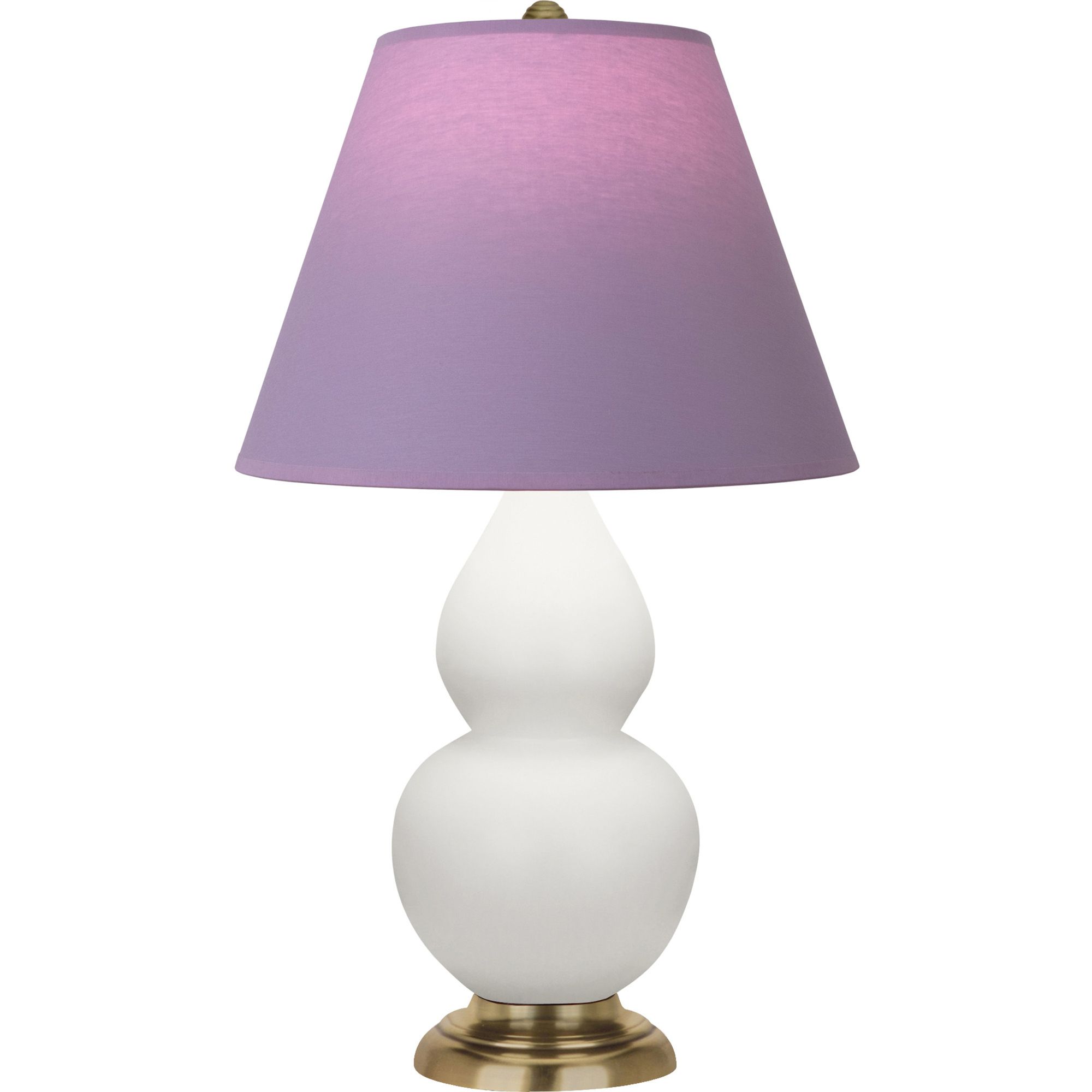 Image 2 Double Gourd 23"H Matte Lily And Brass Lamp w/ Lavender And Plum Shade more views