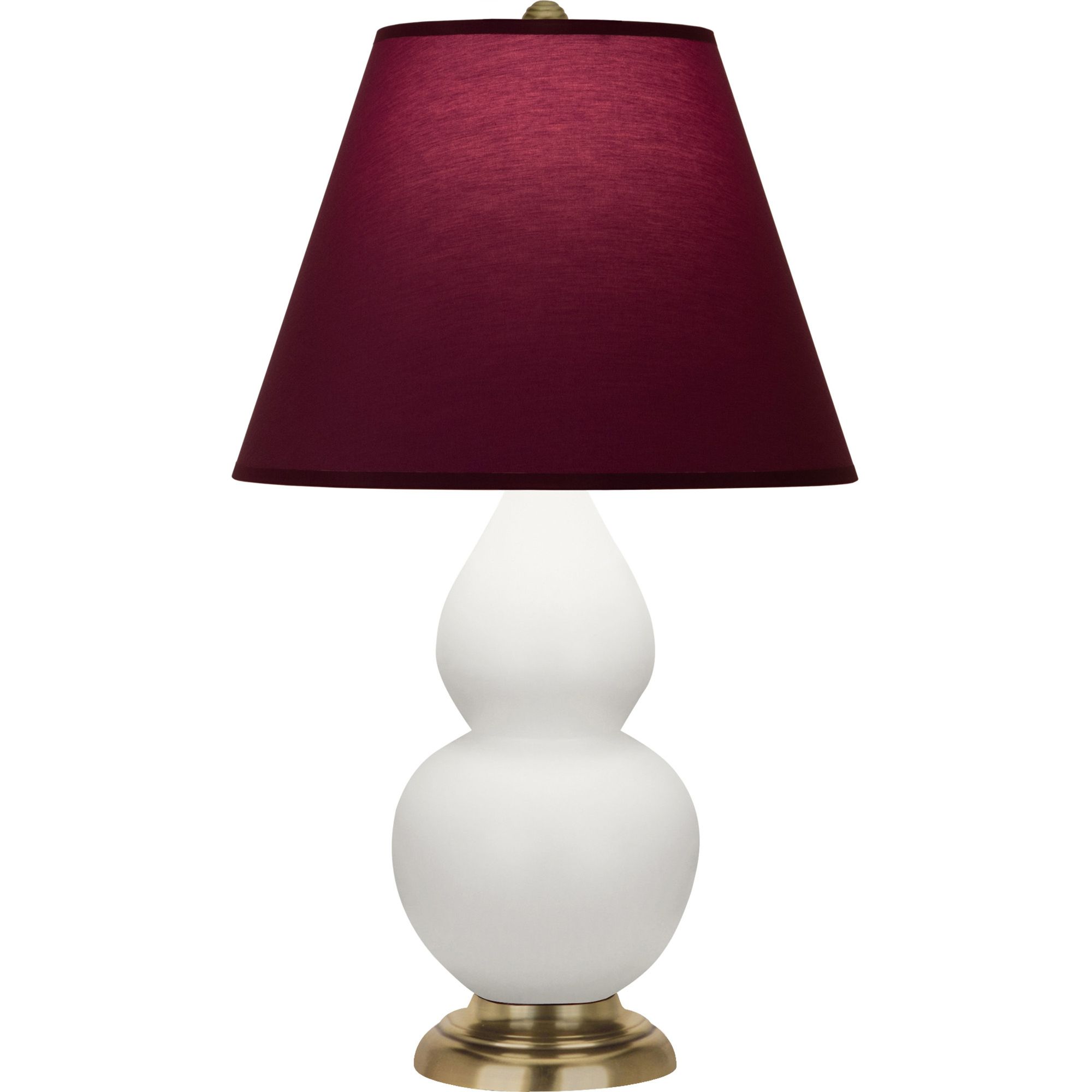 Image 2 Double Gourd 23"H Matte Lily And Brass Lamp w/ Plum And Lavender Shade more views