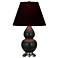 Double Gourd 23"H Matte Obsidian And Silver Lamp w/ Ink And Rose Shade
