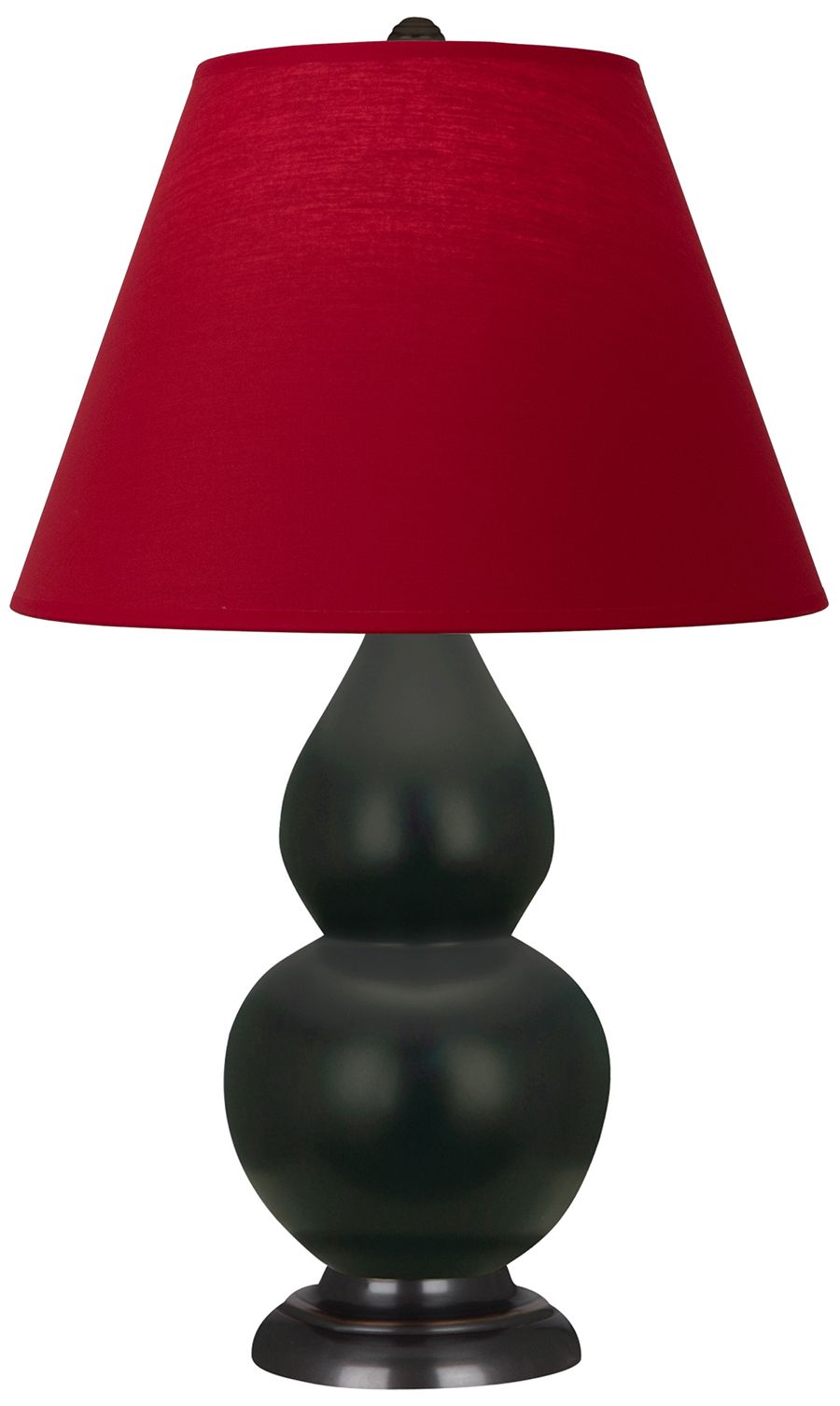 Double Gourd 23"H Matte Obsidian & Bronze Lamp w/ Rose & Ink Made to Order