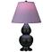 Double Gourd 23"H Obsidian And Bronze Lamp w/ Lavender And Plum Shade