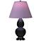 Double Gourd 23"H Obsidian And Bronze Lamp w/ Lavender And Plum Shade
