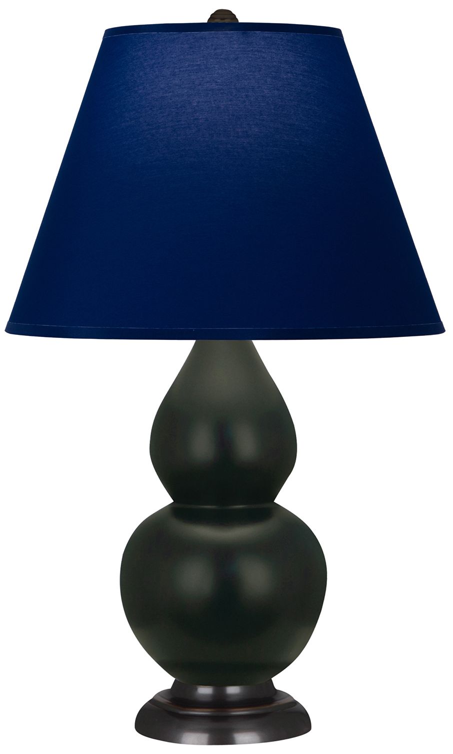 Double Gourd 23"H Obsidian And Bronze Lamp w/ Navy And Gray Made to Order