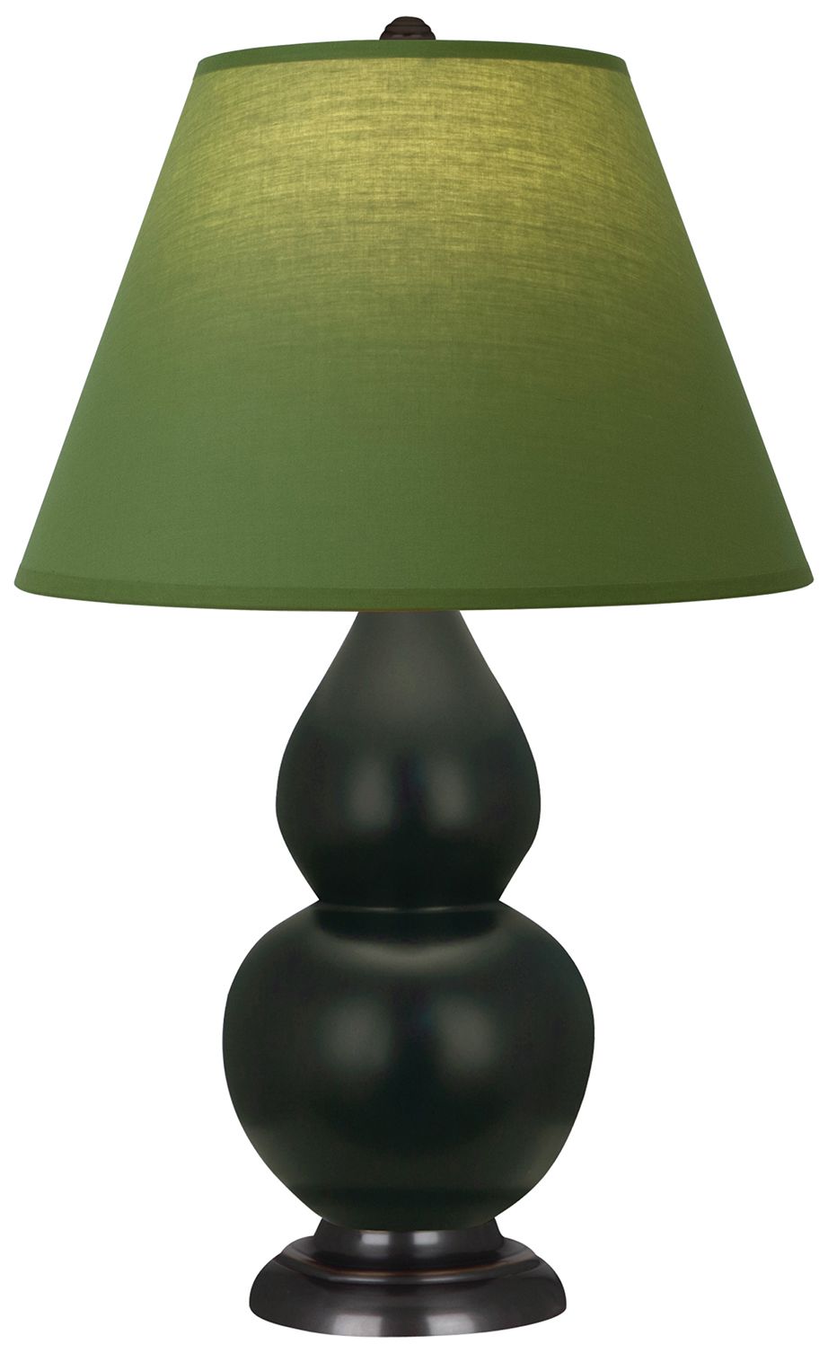 Double Gourd 23"H Obsidian And Bronze Lamp w/ Tea And Taupe Made to Order