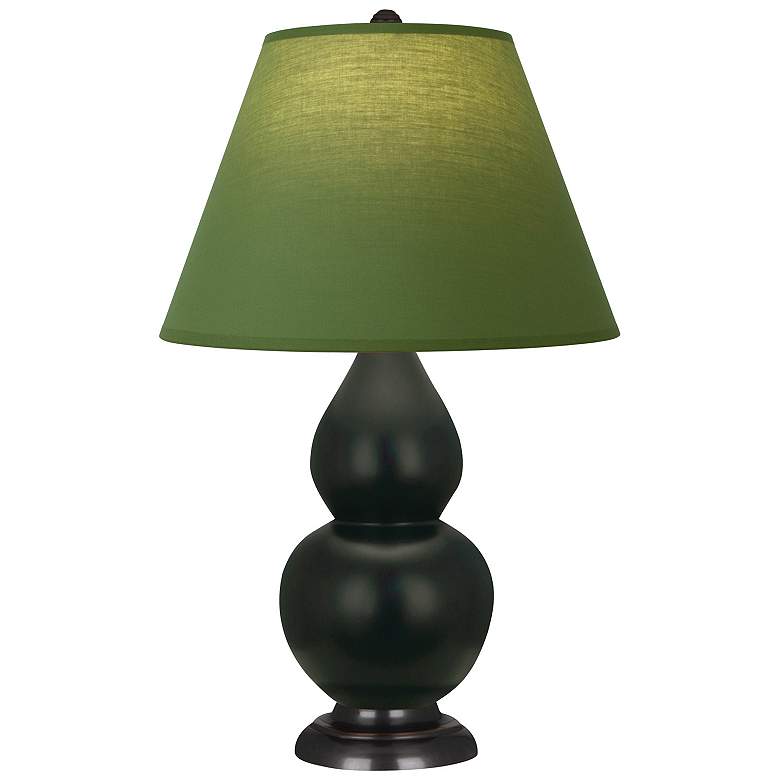 Image 1 Double Gourd 23"H Obsidian And Bronze Lamp w/ Tea And Taupe Shade