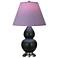 Double Gourd 23"H Obsidian And Silver Lamp w/ Lavender And Plum Shade