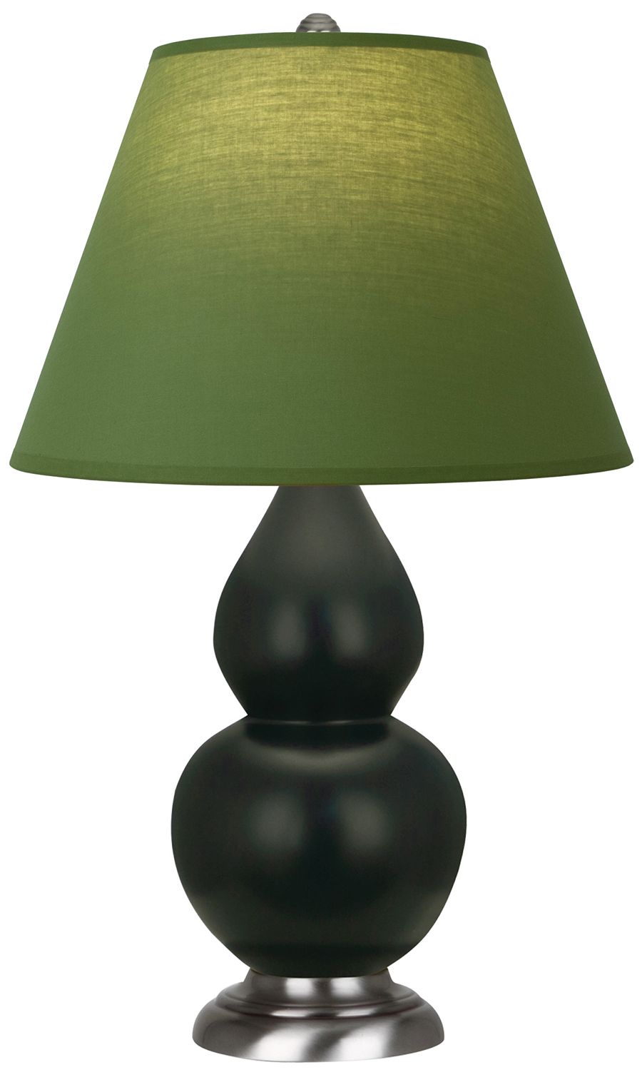 Double Gourd 23"H Obsidian And Silver Lamp w/ Tea And Taupe Made to Order