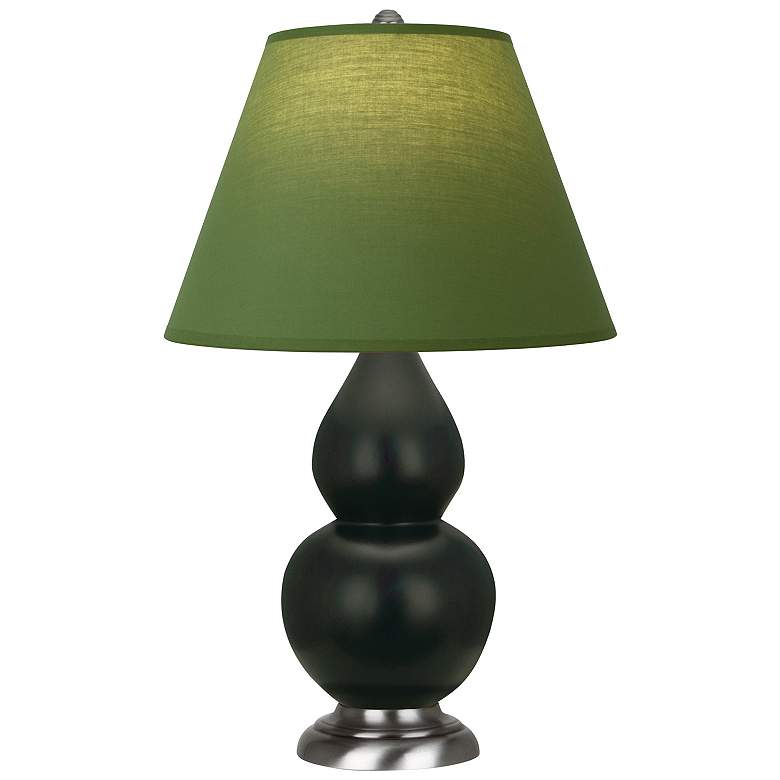Image 1 Double Gourd 23"H Obsidian And Silver Lamp w/ Tea And Taupe Shade
