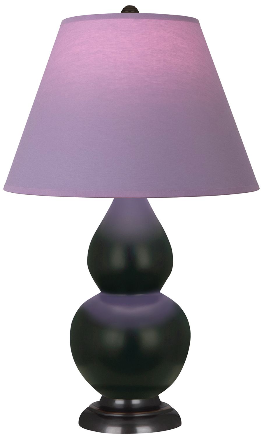 Double Gourd 23"H Obsidian & Bronze Lamp w/ Lavender & Plum Made to Order