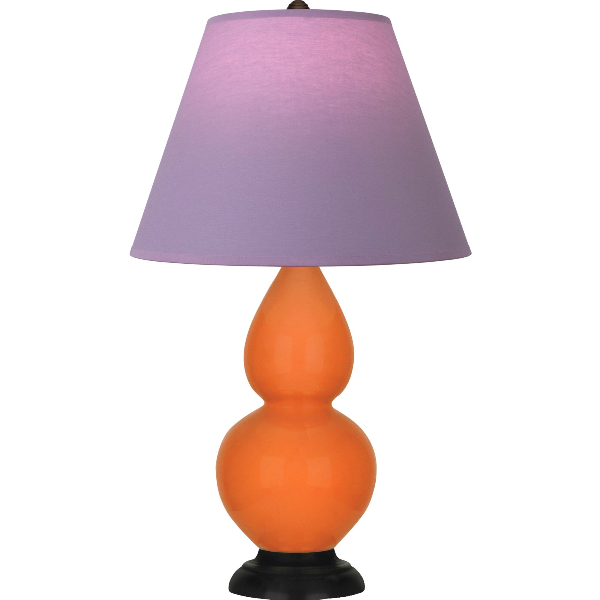 Image 2 Double Gourd 23"H Pumpkin And Bronze Lamp w/ Lavender And Plum Shade more views